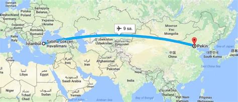 Çin türkiye arası uçakla kaç saat